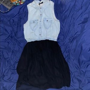 Sleeveless Denim Tutu Dress